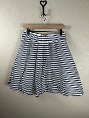 J.Crew Skirt Size 6 Nautical Stripes Lightweight Cotton Preppy Coastal Summer
